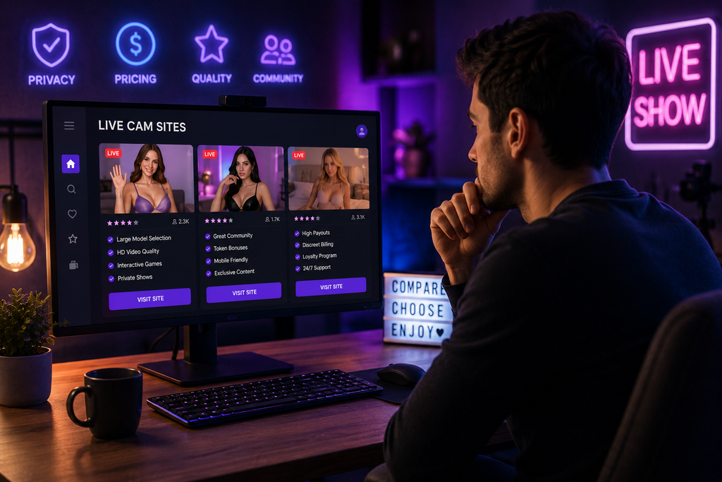 Comparing live cam sites by features, pricing and privacy