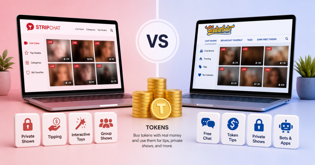 Stripchat vs Chaturbate token and feature comparison