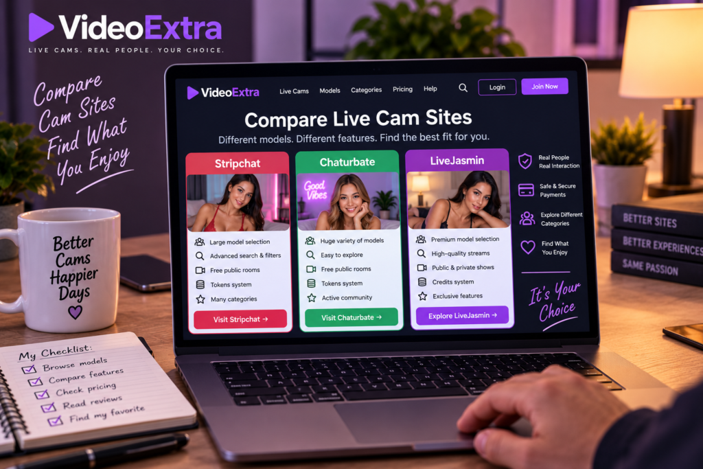 Comparing live cam sites, models and features before joining